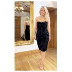 Black Fully Lined Floral Bustier Dress