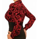 Red Squiggle Print Corset Top