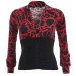 Red Squiggle Print Corset Top