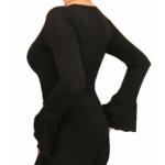 Black V Neck Bell Sleeve Top