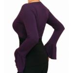 Purple V Neck Bell Sleeve Top