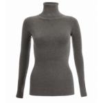 Dark Grey Polo Neck Clingy Jumper