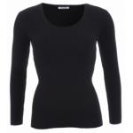 Black Ribbed Scoop Neck Jumper