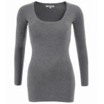 Grey Scoop Neck Jumper