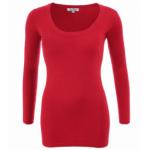 Red Scoop Neck Jumper