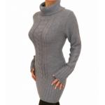 Grey Cable Knit Long Jumper