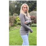 Grey Cable Knit Long Jumper