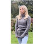 Grey Cable Knit Long Jumper
