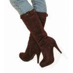 Brown Suede Effect Boots