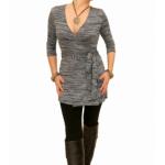 Grey Marl Knitted Wrap Top