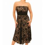 Nude and Black Lace Strapless Dress