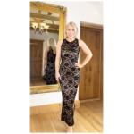 Nude and Black Lace Maxi Dress