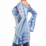 Blue Tie Dye Gypsy Style Bell Sleeve Top