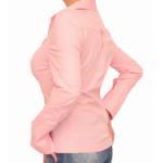 Pink Zip Up Fitted Stretchy Shirt