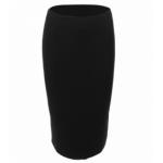 Black Textured Waffle Pencil Skirt