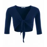 Navy Blue Three Quarter Sleeve Shrug