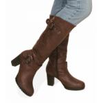 Brown Biker Style Buckle Detail Boots