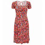 Red Spotty Print Tea Dress