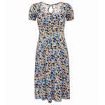 Blue Spotty Printed Tea Dress