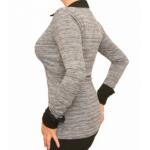 Grey and Black Marl Mock Wrap Top