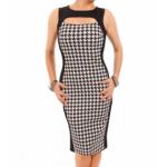 Dog Tooth Keyhole Dress