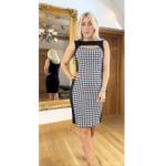 Dog Tooth Keyhole Pencil Dress