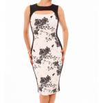 Ivory Floral Cut Out Keyhole Dress