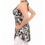 Black and White Print Halter Top