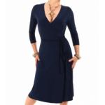 Navy Blue Elegant Wrap Dress