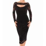 Black Lace Keyhole Dress