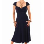 Navy Blue Sweetheart Neckline Dress