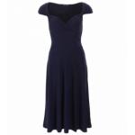 Navy Blue Sweetheart Neckline Dress