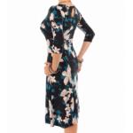 Teal Floral A Line Dress