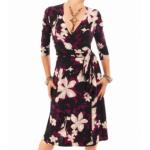 Plum Floral Print Wrap Dress