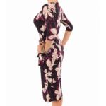 Plum Floral Print Wrap Dress