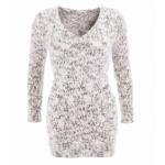 Grey and Ivory Marl Chunky Knit Jumper