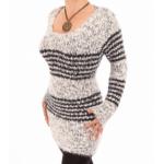 Grey and Black Striped Chunky Knit Jumper