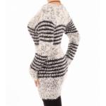 Grey and Black Striped Chunky Knit Jumper