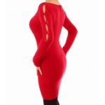 Red Cut Out Bow Detail Tunic Jumper