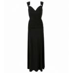 Black Crystal Diamante Maxi Dress