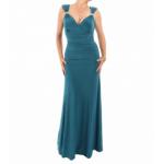 Teal Crystal Diamante Maxi Dress