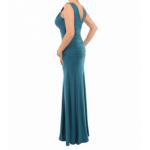 Teal Crystal Diamante Maxi Dress