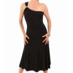 Black Crystal Diamante One Shoulder Cocktail Dress