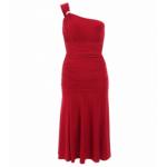 Red Crystal Diamante One Shoulder Cocktail Dress