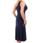 Navy Blue Crystal Diamante One Shoulder Cocktail Dress