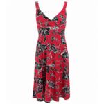 Red Floral Textured Strappy Dress
