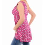 Pink Daisy Floral Print V Neck Floaty Top