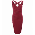 Wine Cross Front Body-Con Dress