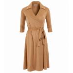 Camel Faux Suede Wrap Dress