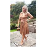 Camel Faux Suede Wrap Dress